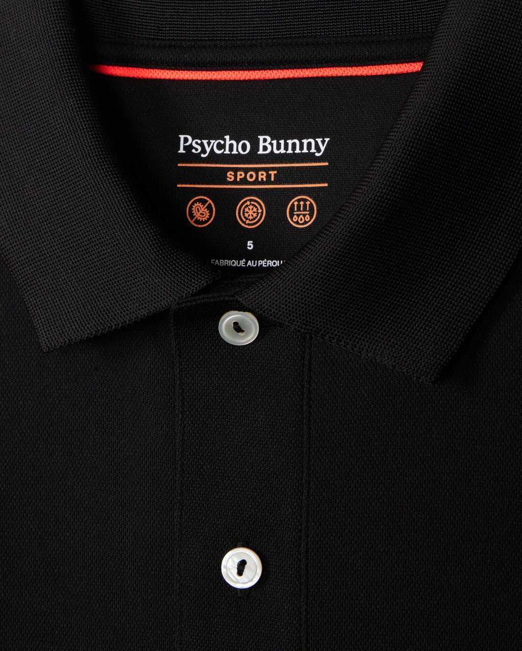 Polos Psycho Bunny Courtside Sport Polo Noir Homme | YCR-44065911